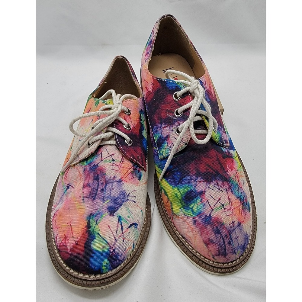 Luichiny Abstract Art Watercolor Colorful Lucky Girl Shoes Lace Up Size 8M - Picture 2 of 8